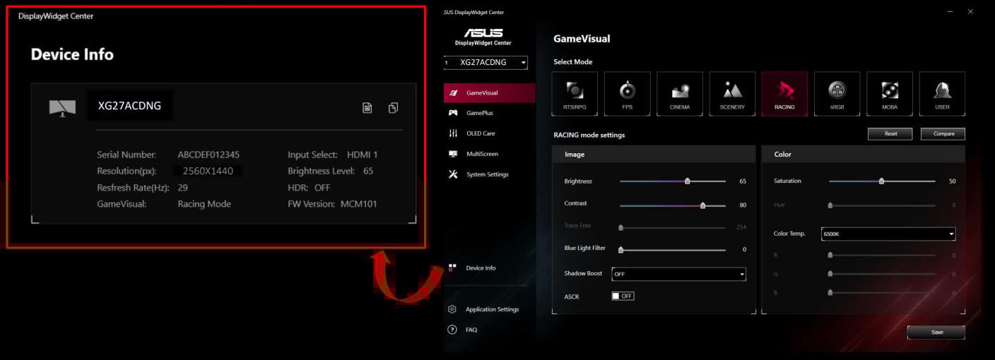 ASUS 26.5" 360 Hz QDOLED QHD Gaming Monitor FreeSync Premium Pro & G